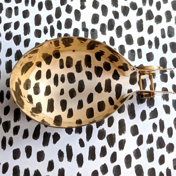 Gold Cuff Bracelet w/ Rhinestone Cufflink Clasp - Picture 3 of 5